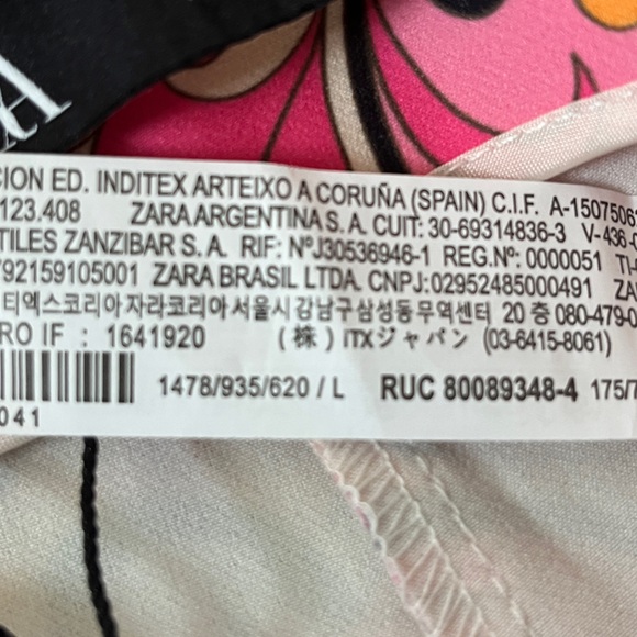 Zara Paisley and Floral 70s Style Dress Pants Pink, Orange, White Size Large - Picture 6 of 7